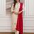 Cream chanderi heavy thread embroidery work kurta pant set