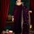 Maroon velvet heavy thread embroidery work on neck, sleeve and dupatta kurta pant set