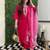 Rani pink viscose chanderi heavy thread embroidery work with printed dupatta kurta pant set