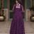 Purple Faux Blooming Embroidered & Printed Gown     Stylish Festive & Party Wear