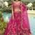rani pink silk embroidered & art mirror work wedding wear lehenga choli