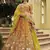 mustard silk embroidered & art mirror work wedding wear lehenga choli