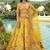 yellow silk embroidered & art mirror work wedding wear lehenga choli