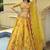 yellow silk embroidered & art mirror work wedding wear lehenga choli