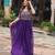 Purple Faux Blooming Embroidered & Printed Gown    