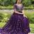 Purple Faux Blooming Sequins & Embroidered Gown    