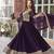 Wine Faux Blooming Heavy Embroidered Gown     Wedding Wear