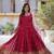 Red Faux Blooming Heavy Zari   Sequins Embroidered Gown
