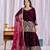 Wine viscous velvet party wear embroidery sharara suit set