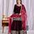 Wine viscous velvet party wear embroidery sharara suit set
