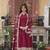  Maroon Star Georgette Zari   Sequins Embroidered Gown     Wedding & Party Wear