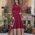  Maroon Star Georgette Zari   Sequins Embroidered Gown     Wedding & Party Wear