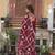  Maroon Star Georgette Zari   Sequins Embroidered Gown     Wedding & Party Wear