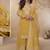 Yellow simar silk embroidered party wear Palazzo suit