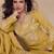 Yellow simar silk embroidered party wear Palazzo suit