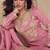 Pink simar silk embroidered party wear Palazzo suit