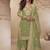 Green simar silk embroidered party wear Palazzo suit