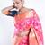 Banarasi kora cotton in sunset pink saree with patola elephant motis and contrasting border