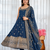 navy blue vichitra silk embroidery party wear suit set