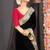BLACK VELVET SAREE WITH BROCADE BANARASI BORDER