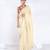 Beige color Georgette saree with golden embroidered border