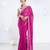 Georgette saree with pink color with golden embroidered border
