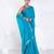 Georgette saree with blue color with golden embroidered border