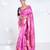 Banarasi ari silk saree in magenta color with multicolor motifs and zari border