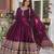 Purple Shimmer Vichitra Designer Gown with Heavy Sequins Embroidery & Shimmer Dupatta 