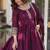 Purple Shimmer Vichitra Designer Gown with Heavy Sequins Embroidery & Shimmer Dupatta 