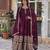 Purple Shimmer Vichitra Designer Gown with Heavy Sequins Embroidery & Shimmer Dupatta 