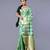 Kanjivaram saree in teal and green color with golden zari border boota