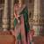 green poly viscose silk blend polka dot printed banarasi saree