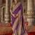 purple poly viscose silk blend polka dot printed banarasi saree