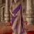 purple poly viscose silk blend polka dot printed banarasi saree
