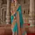 teal poly viscose silk blend polka dot printed banarasi saree