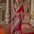 red poly viscose silk blend polka dot printed banarasi saree