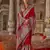 red poly viscose silk blend polka dot printed banarasi saree