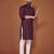 Purple embroidered cotton straight kurta