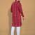 Maroon printed cotton straight kurta