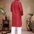 Maroon printed cotton straight kurta