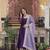 Purple Star Georgette Heavy Zari   Sequins Embroidered Gown with Gold Crush Dupatta 