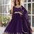 Purple Faux Blooming Heavy Zari   Sequins Embroidered Gown with Matching Embroidered Lace-Border Dupatta