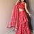 Red Floral Printed Work Soft Georgette Lehenga Choli with Sleeveless Designer Blouse, Festive Ethnic Wear Set