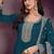 	Teal Embroidered Silk Anarkali Suit