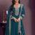 	Teal Embroidered Silk Anarkali Suit