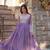 Lavender Star Georgette Beads & Sequins Embroidered Designer Gown for Party & Wedding Wear