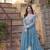 Sky Blue Star Georgette Beads & Sequins Embroidered Designer Gown
