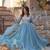 Sky Blue Star Georgette Beads & Sequins Embroidered Designer Gown