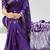purple color shibori printed mull jacquard saree with unstitched blouse